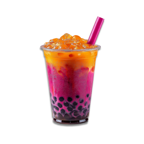 Rainbow Sherbert Boba Tea