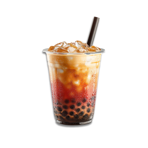 Raspberry Peach Boba Tea